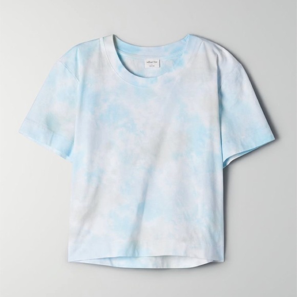 aritzia wilfred free blue and white tie dye tee - Picture 1 of 5